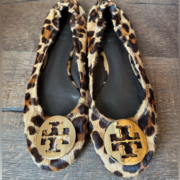 Tory Burch Revas Calf Hair Animal Print Ballet Flats size 8 - Picture 4 of 13